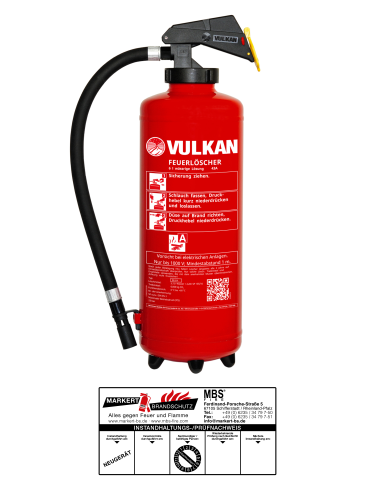Vulkan W6H 6l Wasser Feuerlöscher 43A = 12LE